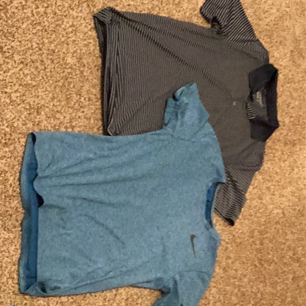 Men's Nike BUNDLE—Nike Golf Black Stripe & Nike Blue DriFit Size Small